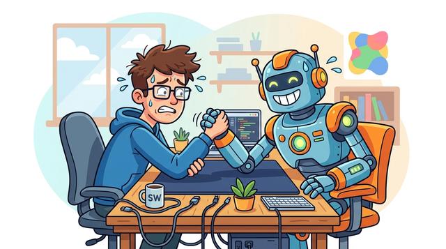 Will AI Make Software Engineers Obsolete? cartoon illustration