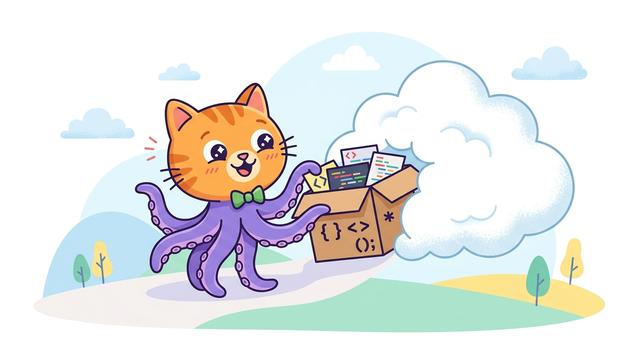 GitHub Submission cartoon illustration